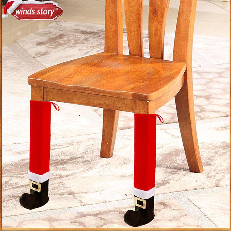 1/4 Τεμ. Elf Santa Chair Επιτραπέζια Κάλτσες Κάλυμμα Ποδιών Χριστουγεννιάτικο Ντεκόρ Αποκριών