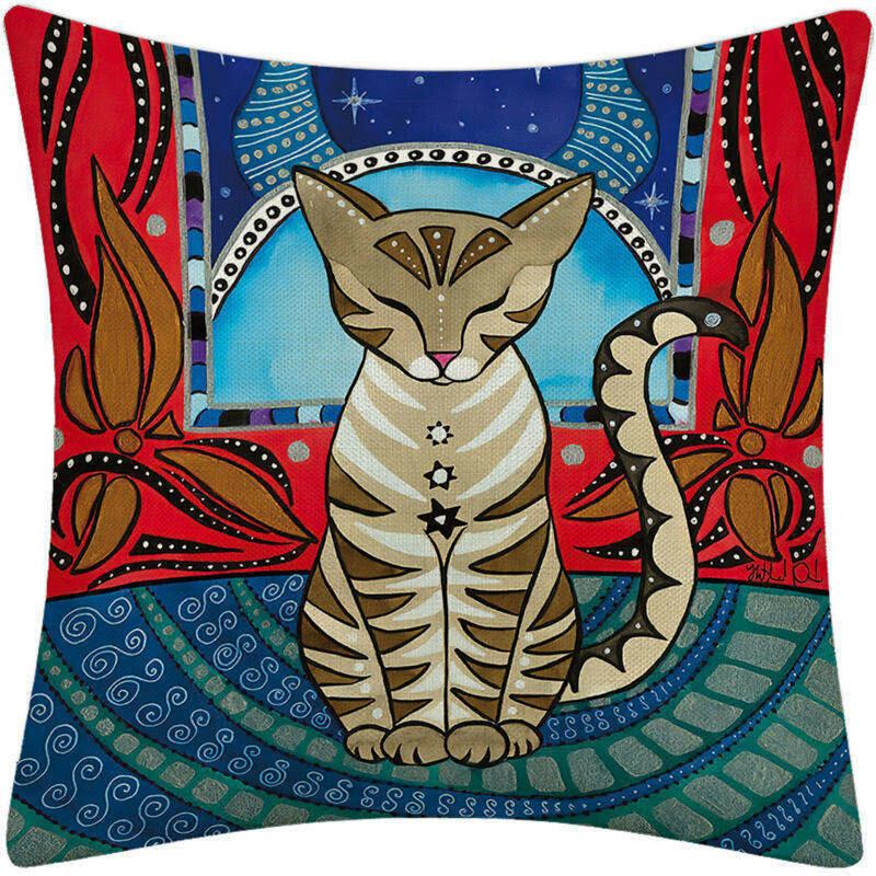 1 Pc Cartoon Cat Pillowcase Μαξιλαροθήκη Λευκό Διακοσμητικό Κάλυμμα Μαξιλαριού Ριχτάρι Σπιτιού Υφασμάτινο Καναπέ