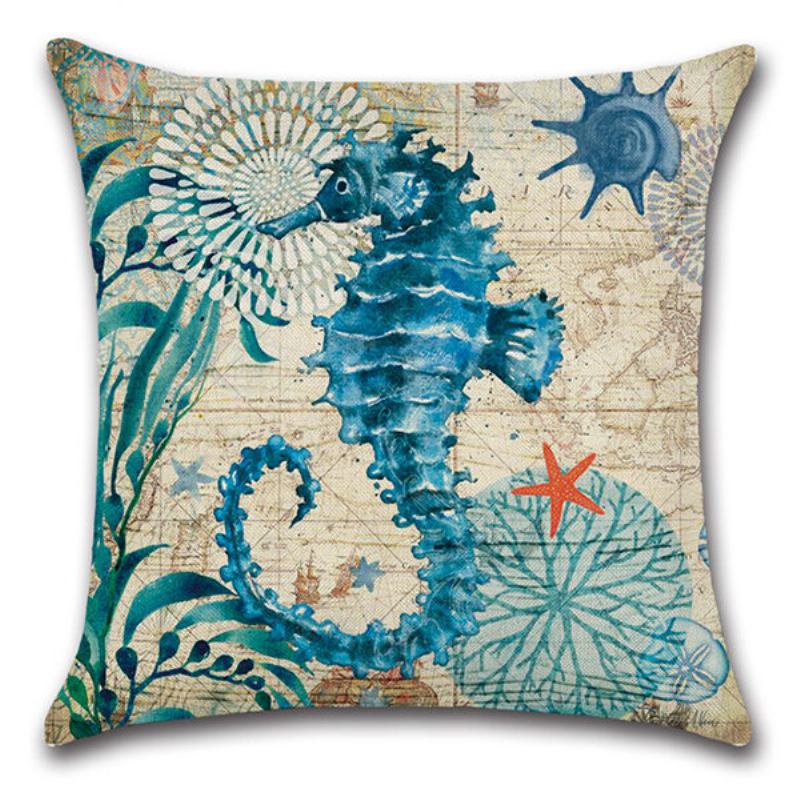 1 Pc Sea Turtle Seahorse Whale Octopus Cushion Hold Μαξιλαροθήκη Κάλυμμα Μαξιλαριού Ριχτάρι Τσάντες Διακόσμηση Αυτοκινήτου Σπιτιού