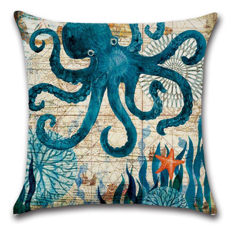 1 Pc Sea Turtle Seahorse Whale Octopus Cushion Hold Μαξιλαροθήκη Κάλυμμα Μαξιλαριού Ριχτάρι Τσάντες Διακόσμηση Αυτοκινήτου Σπιτιού