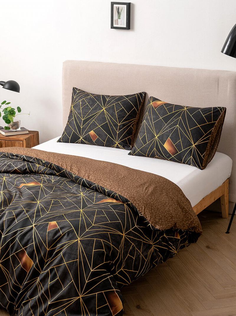 2/3 Τμχ Σετ Κρεβατιού Με Γεωμετρικό Σχέδιο Comforter Κάλυμμα Μαξιλαροθήκη Παπλωματοθήκη Ενηλίκων Σετ Με 2 Μονά Κρεβάτια