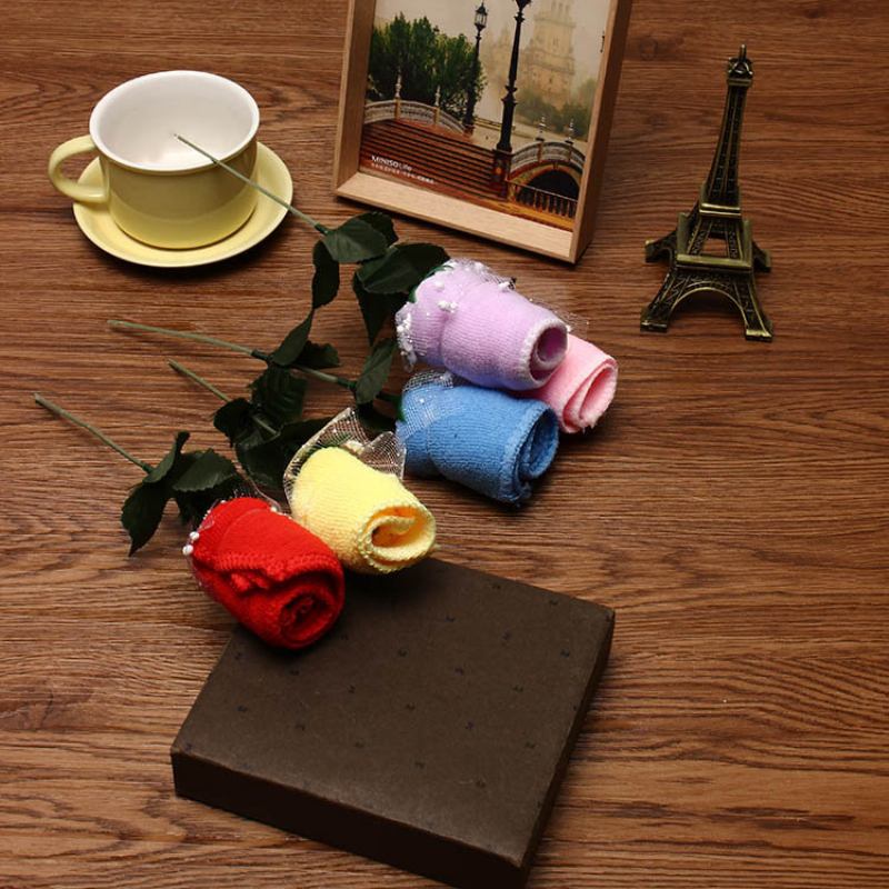 20x20cm Mircrofibre Rose Flower Πετσέτα Απορρόφησης Νερού Φεστιβάλ Βαλεντίνου Δώρα Γάμου Γενεθλίων