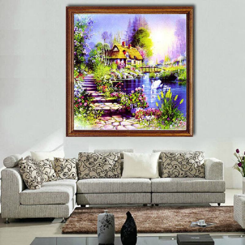 25x25cm Diy Dream Home Diamond Painting Decor Kit Με Σταυροβελονιά