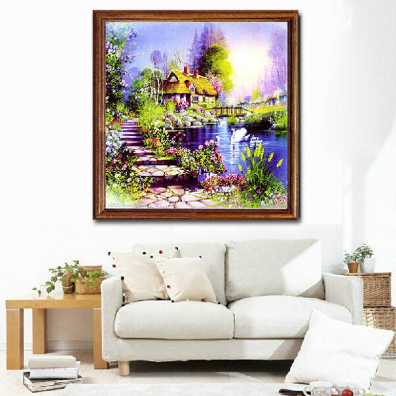 25x25cm Diy Dream Home Diamond Painting Decor Kit Με Σταυροβελονιά