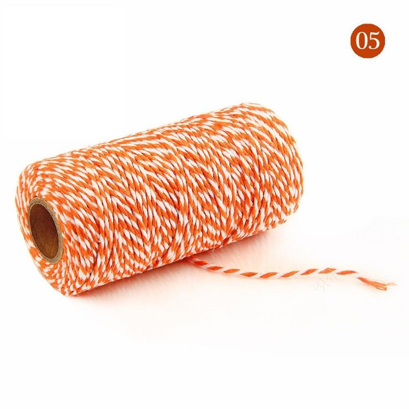 2mm 100m Δίχρωμο Βαμβακερό Σχοινί Diy Handcraft Υλικά Cotton Twisted Rope Διακόσμηση Δώρου