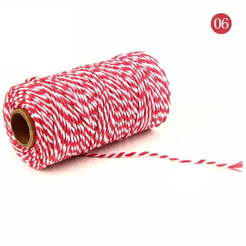 2mm 100m Δίχρωμο Βαμβακερό Σχοινί Diy Handcraft Υλικά Cotton Twisted Rope Διακόσμηση Δώρου