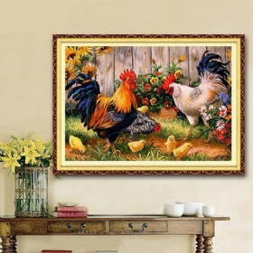 30x40cm Animal Cock Family Diy Diamond Painting Kit Σταυροβελονιά Rhinestone