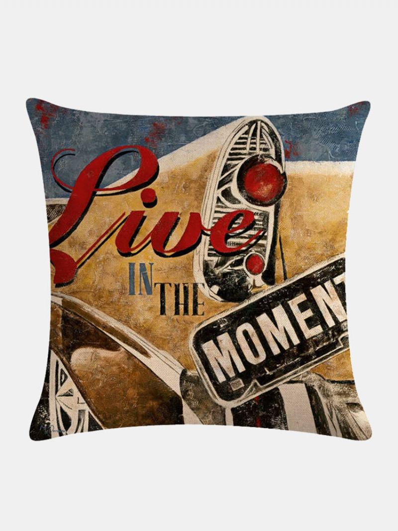 4 Τεμ. Vintage Retro Movie Projector Cinema Printed Len Cushion Κάλυμμα Οικιακού Καναπέ Διακοσμητικό Μαξιλαριού Μαξιλαροθήκες