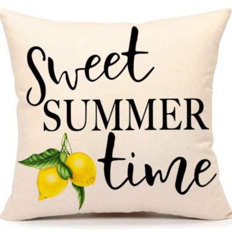 4 Τμχ Summer Lemon Farmhouse Quote Καλύμματα Μαξιλαριού Buffalo Truck Cushion Case Για Καναπέ 18 X 18 Ίντσες Βαμβακερά Λευκά Είδη