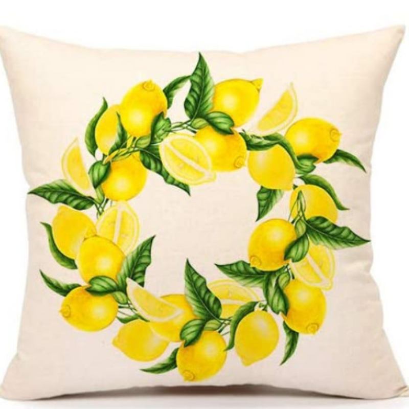 4 Τμχ Summer Lemon Farmhouse Quote Καλύμματα Μαξιλαριού Buffalo Truck Cushion Case Για Καναπέ 18 X 18 Ίντσες Βαμβακερά Λευκά Είδη