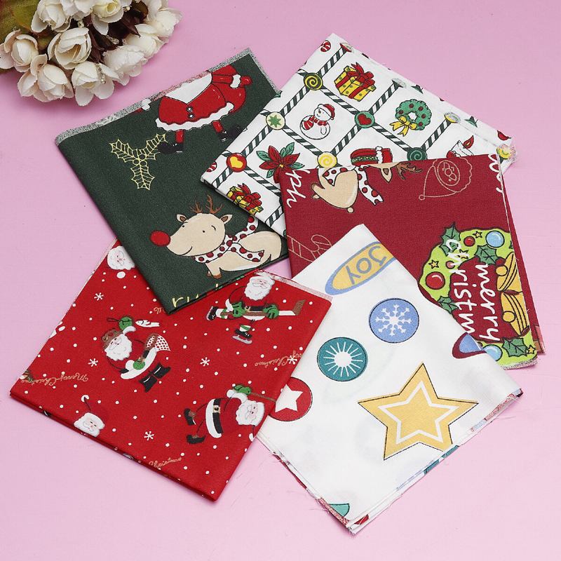 5/10pcs Cartoon Christmas Series Twill Βαμβακερό Ύφασμα Diy Χειροποίητο Patchwork Ραπτικής