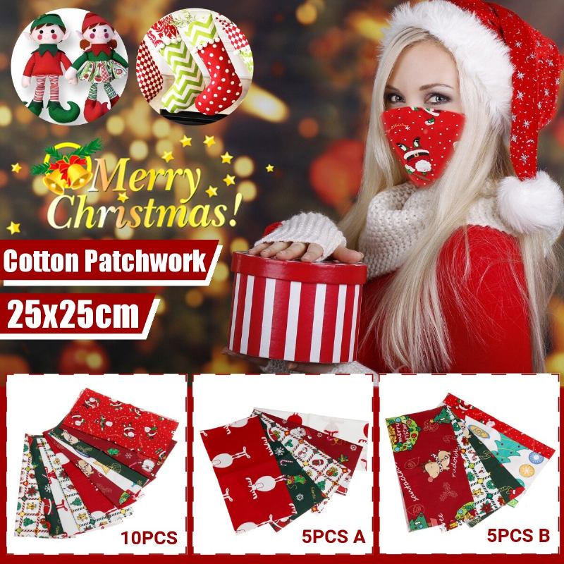 5/10pcs Cartoon Christmas Series Twill Βαμβακερό Ύφασμα Diy Χειροποίητο Patchwork Ραπτικής