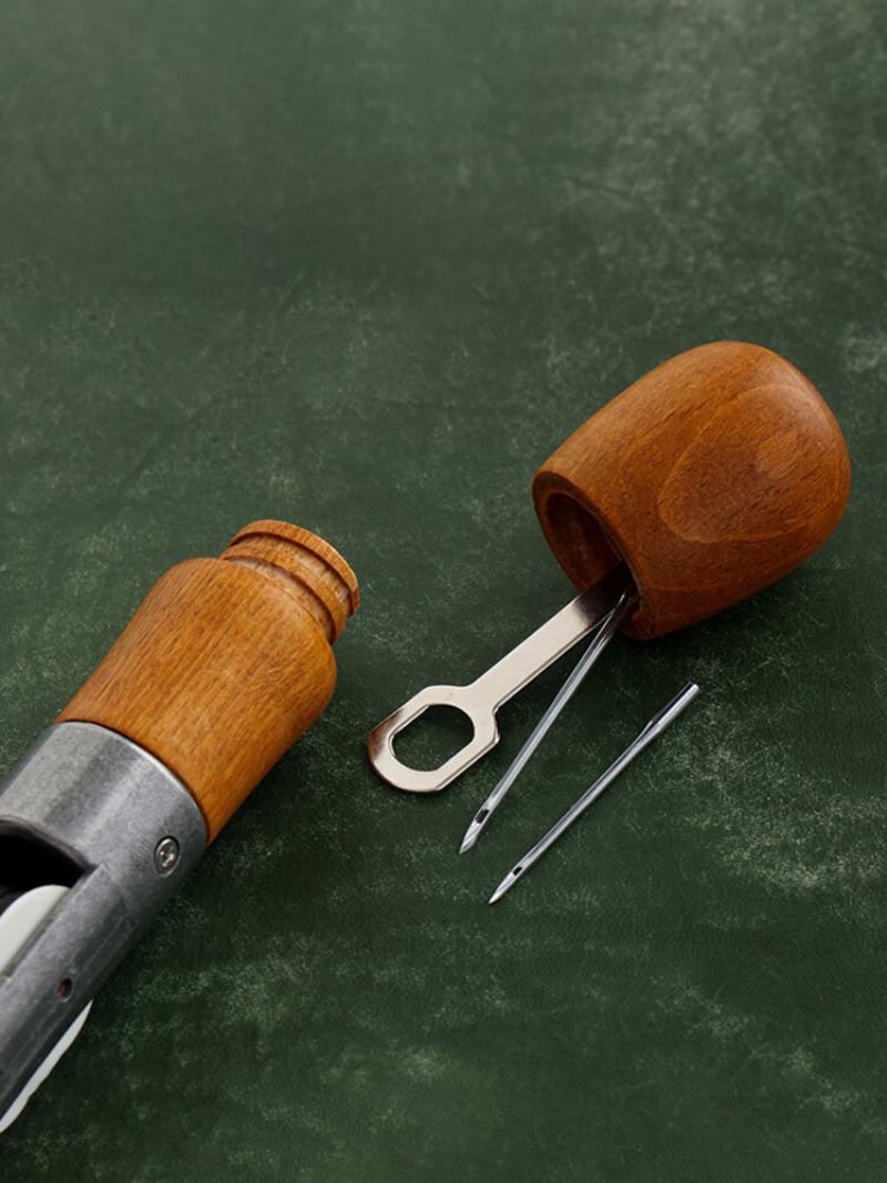 5 Τεμ. Ξύλινη Λαβή Δερμάτινο Diy Σετ Ραψίματος Awl Hand Stitcher Επαγγελματικό Χειροποίητο Σετ Εργαλείων Ραφής Κλειδαριάς Ραπτομηχανής