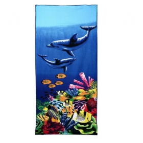 70x150cm Blue Dolphin Penguin Print Absorbent Microfiber Πετσέτες Μπάνιου Quick Dry