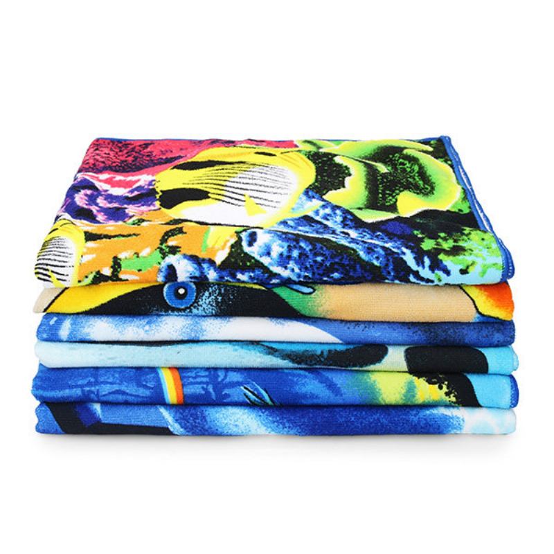 70x150cm Blue Dolphin Penguin Print Absorbent Microfiber Πετσέτες Μπάνιου Quick Dry