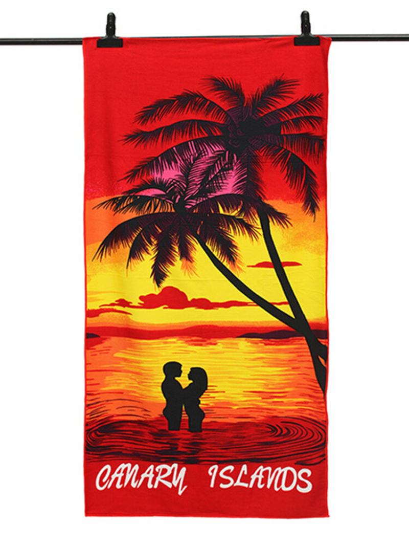 70x150cm Coconut Trees Amorous Feelings Πετσέτες Θαλάσσης Quick Dry Μπάνιου Απορροφητική Από Μικροΐνες