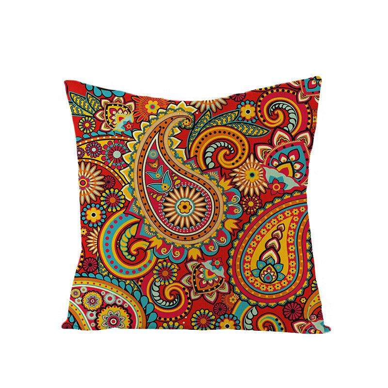 Bohemian Mandala Folk Geometrical Style Len Throw Μαξιλαροθήκες Για Καναπέ Σπιτιού Art Decor Κάλυμμα Μαξιλαριού