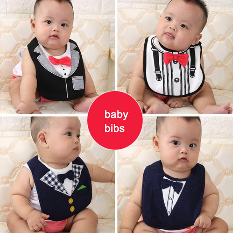 Fashion Gentleman Baby Bibs Τρεις Κόκκινο Παπιγιόν Φόρεμα Σε Σχήμα Saliva Πετσέτα Αδιάβροχη