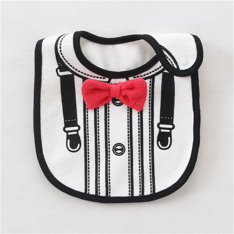 Fashion Gentleman Baby Bibs Τρεις Κόκκινο Παπιγιόν Φόρεμα Σε Σχήμα Saliva Πετσέτα Αδιάβροχη