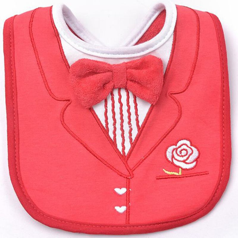 Fashion Gentleman Baby Bibs Τρεις Κόκκινο Παπιγιόν Φόρεμα Σε Σχήμα Saliva Πετσέτα Αδιάβροχη