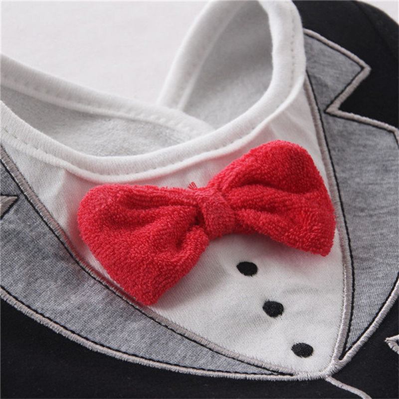 Fashion Gentleman Baby Bibs Τρεις Κόκκινο Παπιγιόν Φόρεμα Σε Σχήμα Saliva Πετσέτα Αδιάβροχη