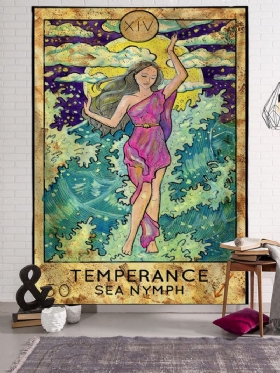 Goddess Mermaid Tarot Μοτίβο Από Βελούδινο Ύφασμα Ταπετσαρία Θαλάσσης Πετσέτα Κρεμαστά Τοίχου Τέχνης Διακόσμηση Ταπισερί