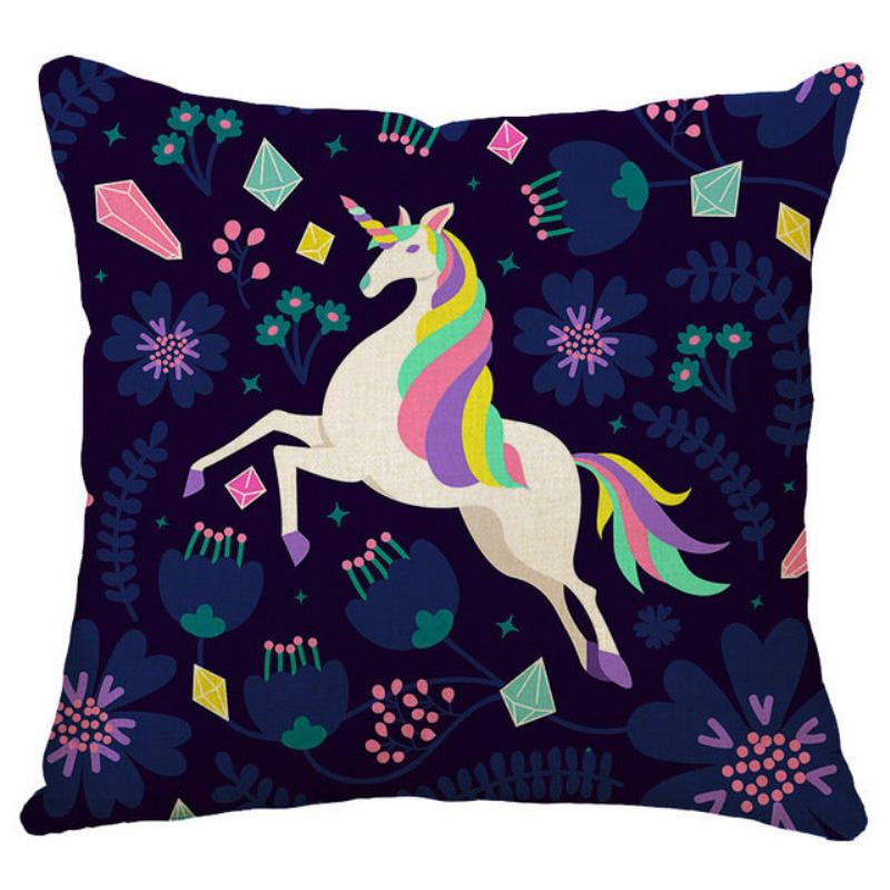 Honana 45x45cm Διακόσμηση Σπιτιού Cartoon Unicorn Animal Square 12 Προαιρετικά Μοτίβα Μαξιλαροθήκη