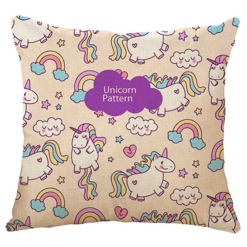 Honana 45x45cm Διακόσμηση Σπιτιού Cartoon Unicorn Animal Square 12 Προαιρετικά Μοτίβα Μαξιλαροθήκη