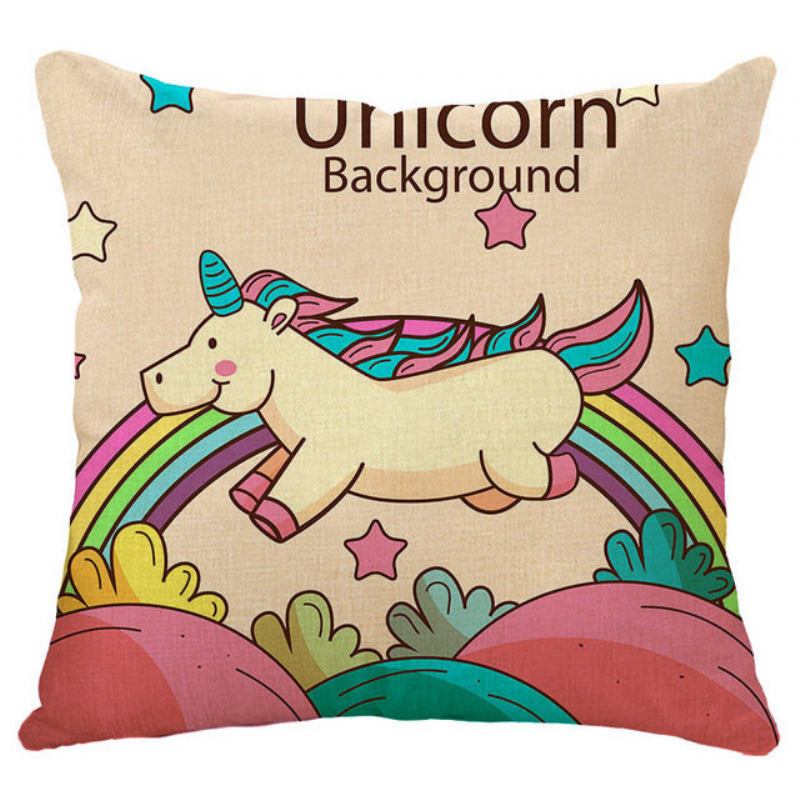 Honana 45x45cm Διακόσμηση Σπιτιού Cartoon Unicorn Animal Square 12 Προαιρετικά Μοτίβα Μαξιλαροθήκη