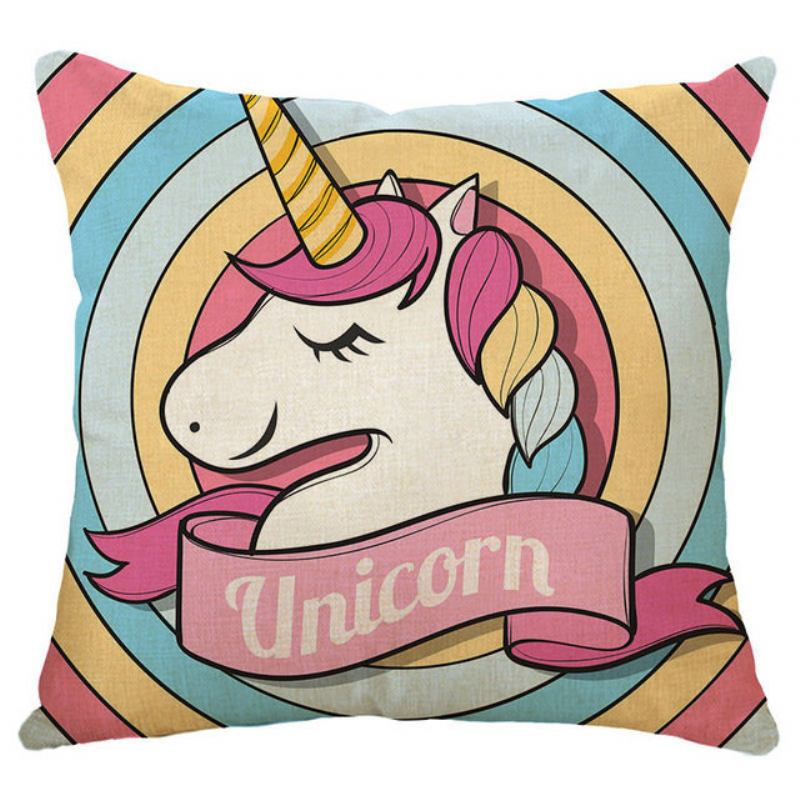 Honana 45x45cm Διακόσμηση Σπιτιού Cartoon Unicorn Animal Square 12 Προαιρετικά Μοτίβα Μαξιλαροθήκη