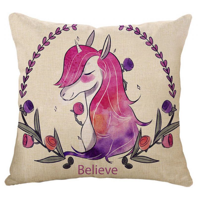 Honana 45x45cm Διακόσμηση Σπιτιού Cartoon Unicorn Animal Square 12 Προαιρετικά Μοτίβα Μαξιλαροθήκη