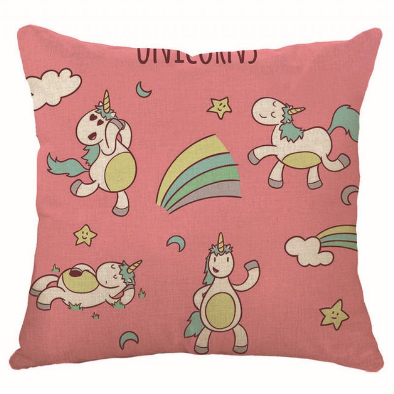 Honana 45x45cm Διακόσμηση Σπιτιού Cartoon Unicorn Animal Square 12 Προαιρετικά Μοτίβα Μαξιλαροθήκη