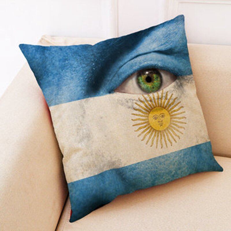 Honana Bx The World Cups 2023 Cotton Cushion Case Eye National Flag Κάλυμμα Μαξιλαριού