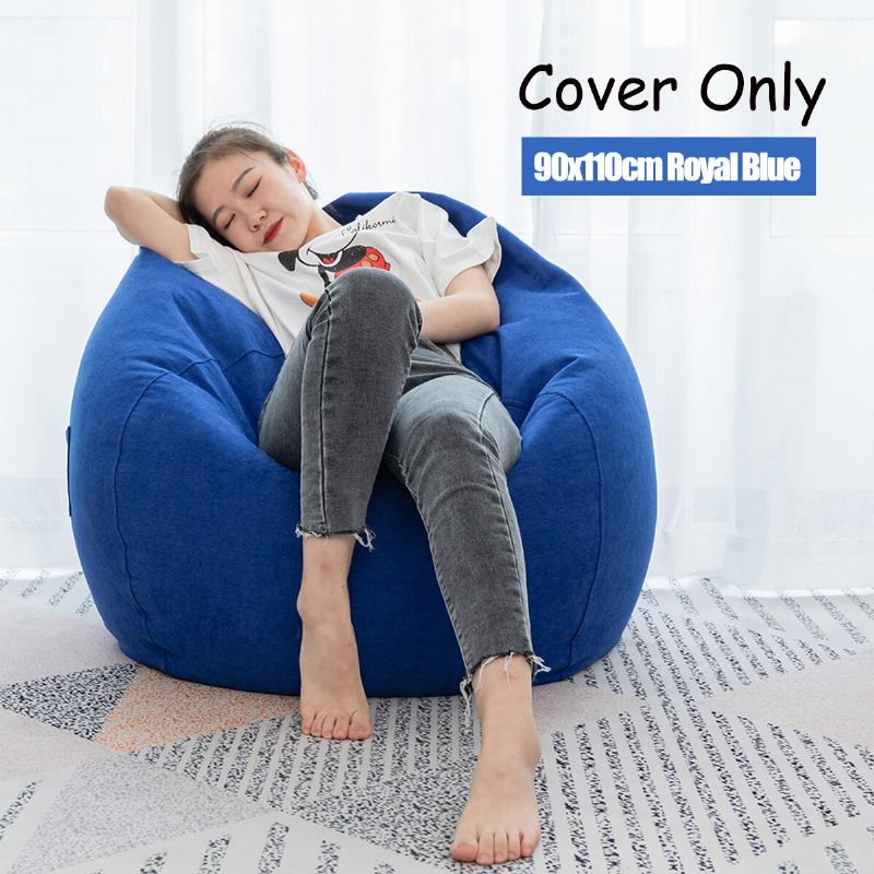 Καλύμματα Καρέκλας Big Bean Bag 90x110cm Με Κάλυμμα Από Λινό Τσέπης Bag Για Ενήλικες Σπίτι Εσωτερικού Χώρου Φασολιών