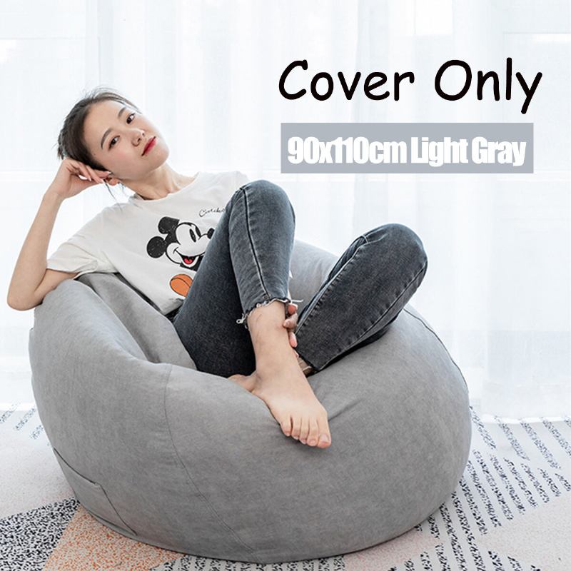 Καλύμματα Καρέκλας Big Bean Bag 90x110cm Με Κάλυμμα Από Λινό Τσέπης Bag Για Ενήλικες Σπίτι Εσωτερικού Χώρου Φασολιών