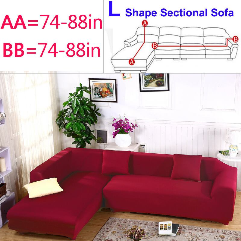 L Shape +3 Seat Stretch Ελαστικό Υφασμάτινο Κάλυμμα Καναπέ Pet Dog Slipcovefurniture Protector