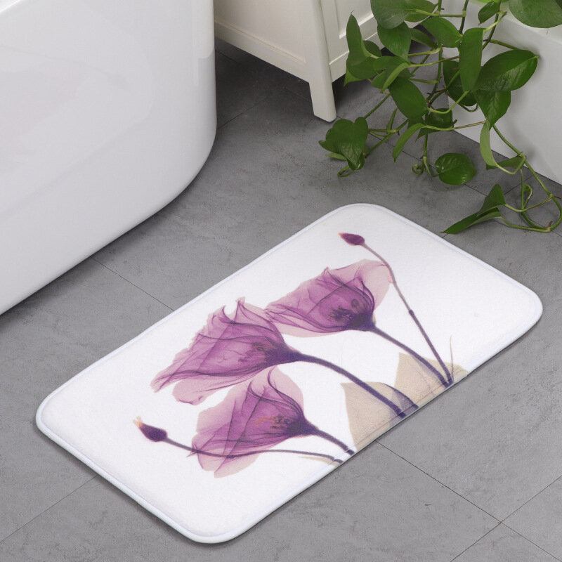 Memory Foam Chronic Rebound Printing Lotus Absorbent Αντιολισθητικό Χαλάκι Home Παιδικό Δωμάτιο Μοκέτα Δαπέδου