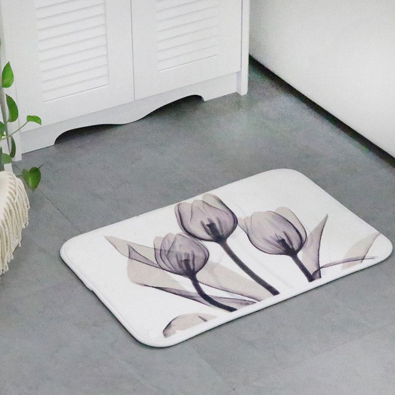 Memory Foam Chronic Rebound Printing Lotus Absorbent Αντιολισθητικό Χαλάκι Home Παιδικό Δωμάτιο Μοκέτα Δαπέδου