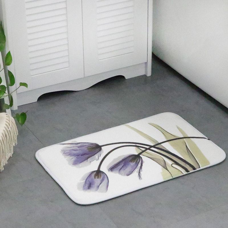 Memory Foam Chronic Rebound Printing Lotus Absorbent Αντιολισθητικό Χαλάκι Home Παιδικό Δωμάτιο Μοκέτα Δαπέδου