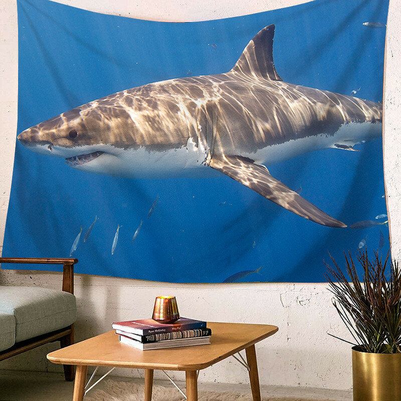 Ocean Animals Series Swimming Dolphin Killer Whale Pattern Walle Hanging Polyester Tapestry