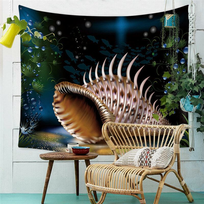 Ocean Animals Series Swimming Dolphin Killer Whale Pattern Walle Hanging Polyester Tapestry