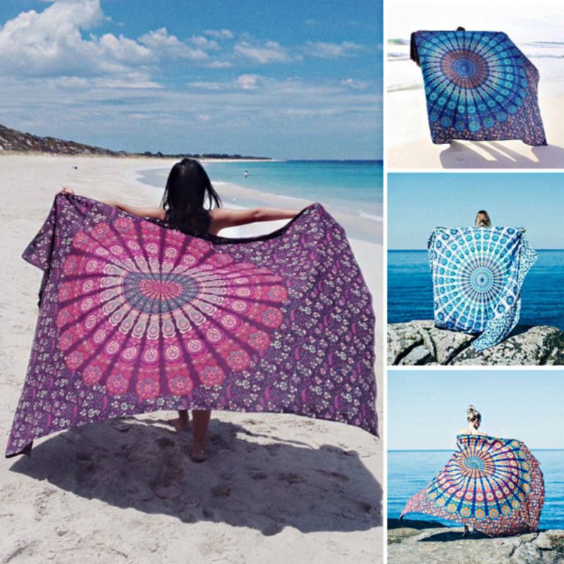 Πετσέτα Γιόγκα Παραλίας 59 X 83 Ίντσες Bohemian Style Thin Chiffon Beach Ταπετσαρία Μάνταλα Ορθογώνιο Σεντόνι