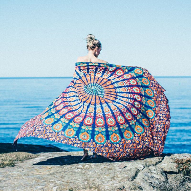 Πετσέτα Γιόγκα Παραλίας 59 X 83 Ίντσες Bohemian Style Thin Chiffon Beach Ταπετσαρία Μάνταλα Ορθογώνιο Σεντόνι