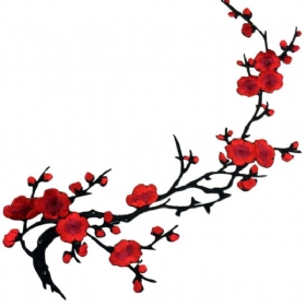 Plum Blossom Flower Απλικέ Ρούχα Κέντημα Patch Υφασμάτινο Αυτοκόλλητο Σίδερο Σε Μπάλωμα Επισκευή Ραπτικής