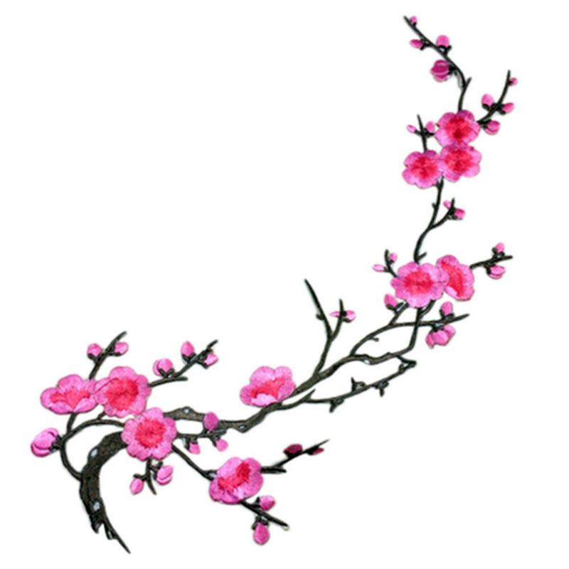 Plum Blossom Flower Απλικέ Ρούχα Κέντημα Patch Υφασμάτινο Αυτοκόλλητο Σίδερο Σε Μπάλωμα Επισκευή Ραπτικής