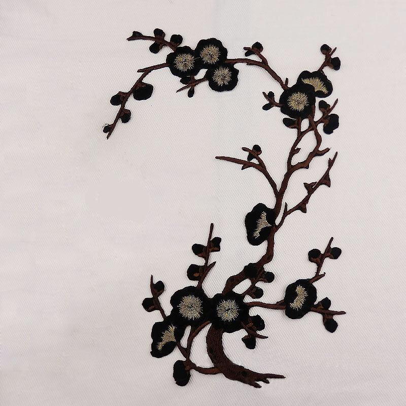 Plum Blossom Flower Απλικέ Ρούχα Κέντημα Patch Υφασμάτινο Αυτοκόλλητο Σίδερο Σε Μπάλωμα Επισκευή Ραπτικής