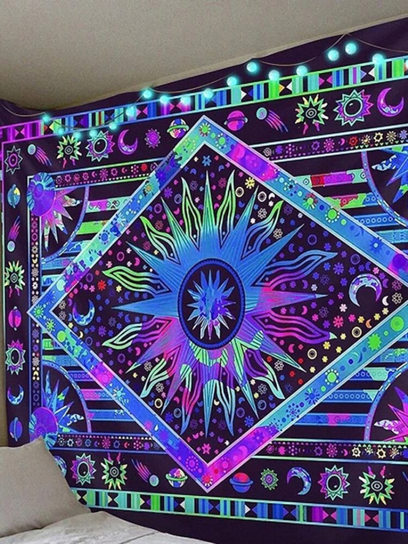 Psychedelic Celestial Sun Moon Tapestry Planet Bohemian Διακοσμητικό Ταπετσαρία Κοιτώνα Για Βάση Τοίχου