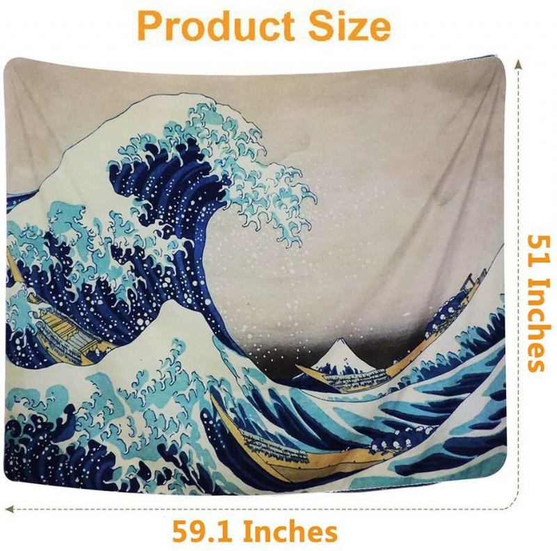 Tapestry Wall Hanging Big Wave Kanagawa Art Φυσική Διακόσμηση Σπίτι Σαλόνι Υπνοδωμάτιο Κοιτώνα