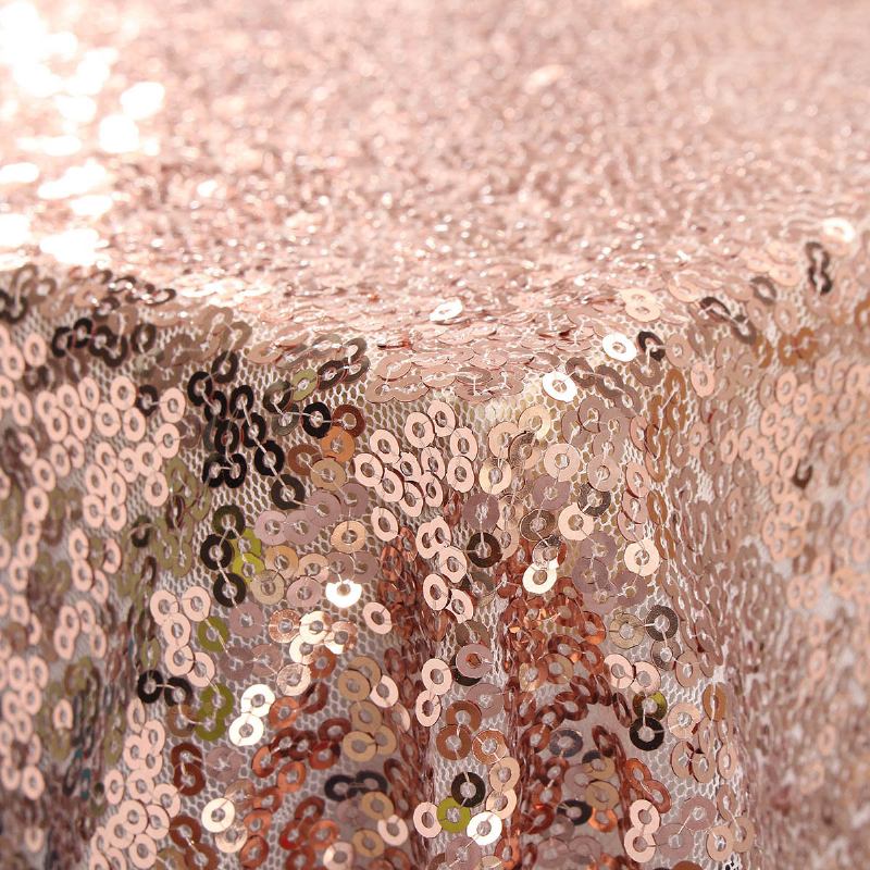 Τραπεζοπανάκι 12x120 Ίντσες Sparkly Rose Gold Shine Παγιέτες Διακόσμηση Δείπνου Γάμου