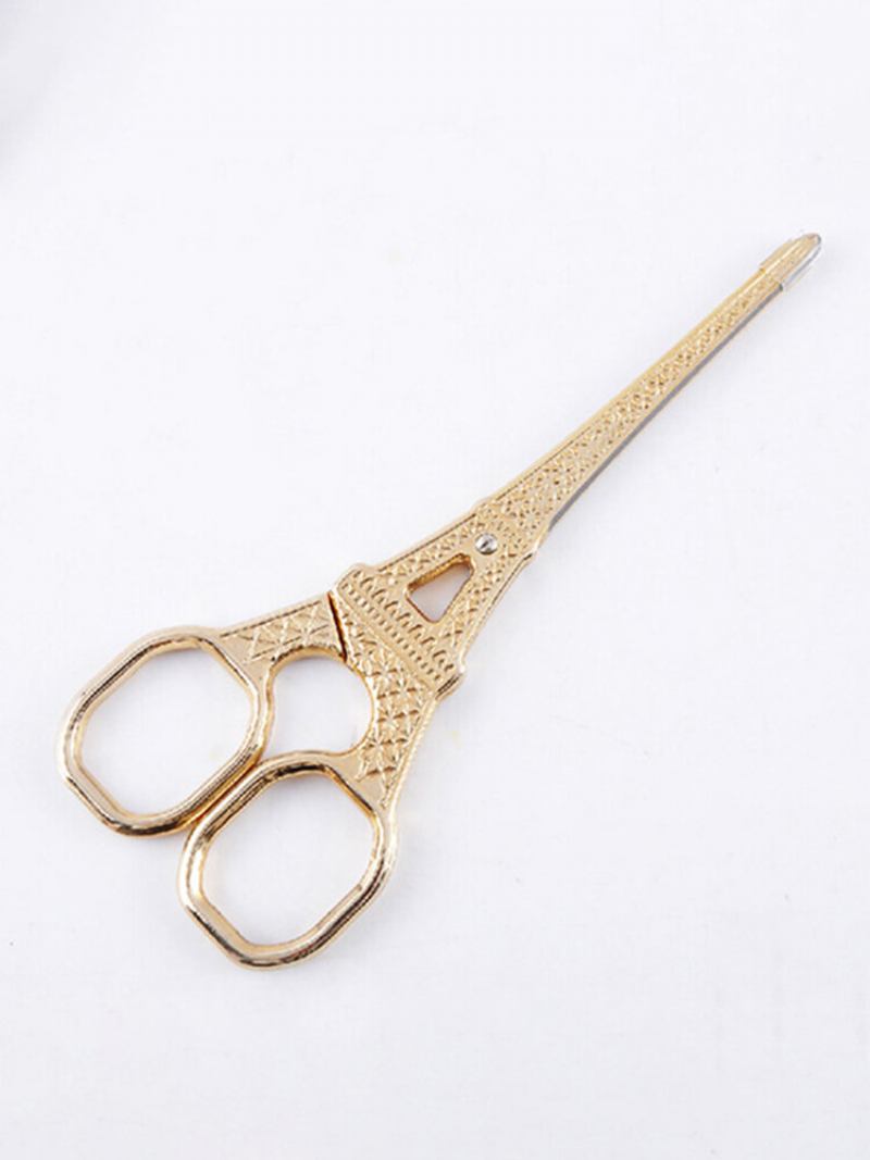 Vintage Scissors Golden Eiffel Tower Architecture Shape Sewing Shear Accessories